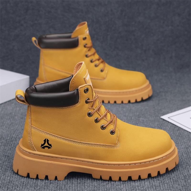 Ny mote Høst Og Vinter Høytopp for menn Martin Boots Studenter Mann Gutter Trending Soft Sole Arbeidssko Arbeidsbeskyttelse Martin Sneakers