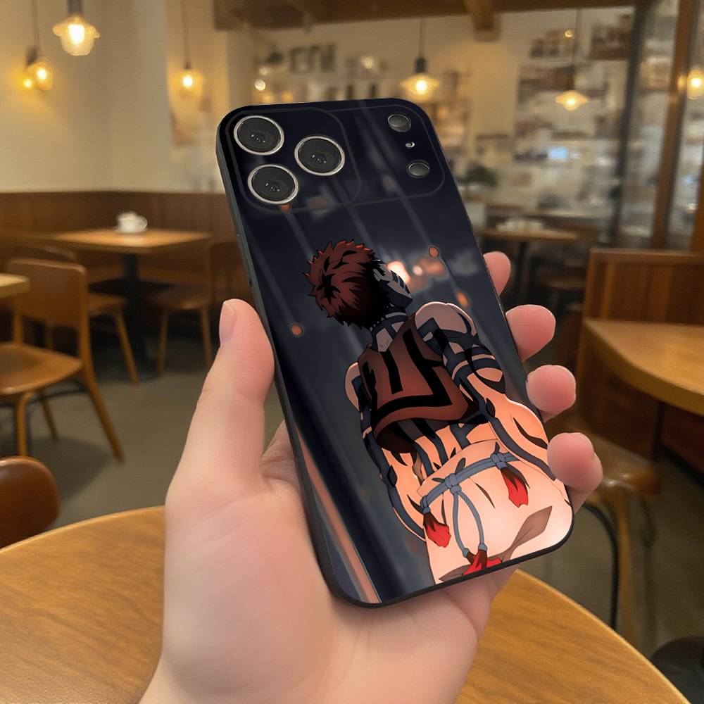 

Anime A-Akaza Phone Case For iPhone 17,16,15,14,13,12,11,Pro,XS,Max,XR,Plus,E,SE4,Mini Black Soft Cover iPhone15