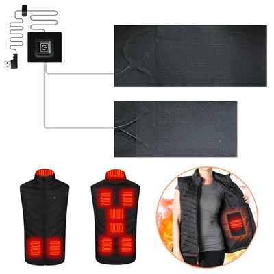 Electric Heating Sheet Waterproof Cloth Jacket Heater Pads 3 Gear Adjustable Thermal Pads DIY Heat Clothing for Camping Hiking