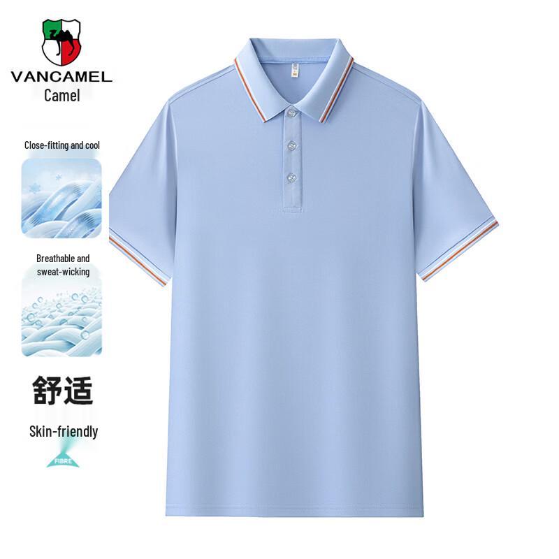 VANCAMEL Men s Breathable Business Casual Polo Shirt 3XL