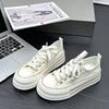 6 Blue and White Porcelain Summer Breathable Low-top Canvas Shoes, New Female Students Thick-soled Breathable Casual Board Shoes