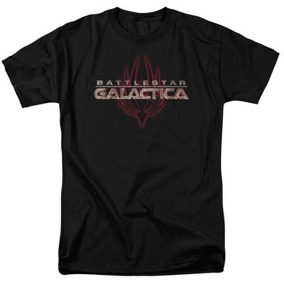 Battlestar Galactica Logo With Phoenix Sci Fi Tv Show Tee Black Unisex T-Shirt