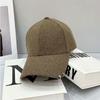 Autumn and Winter Warm and Slim Woolen Hard top Iron Ring Buckle Baseball Hat for Women Casual Versatile Woolen Couple Peaked Hat Trendy