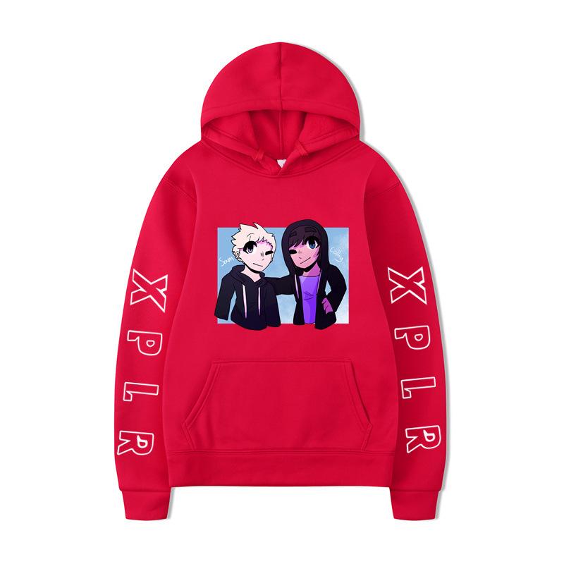 Sam and Colby2D Hoodies Print Sweatshirt Hip Hop Casual Unisex Autumn Winter Fleece Streetwear Tops Sudaderas