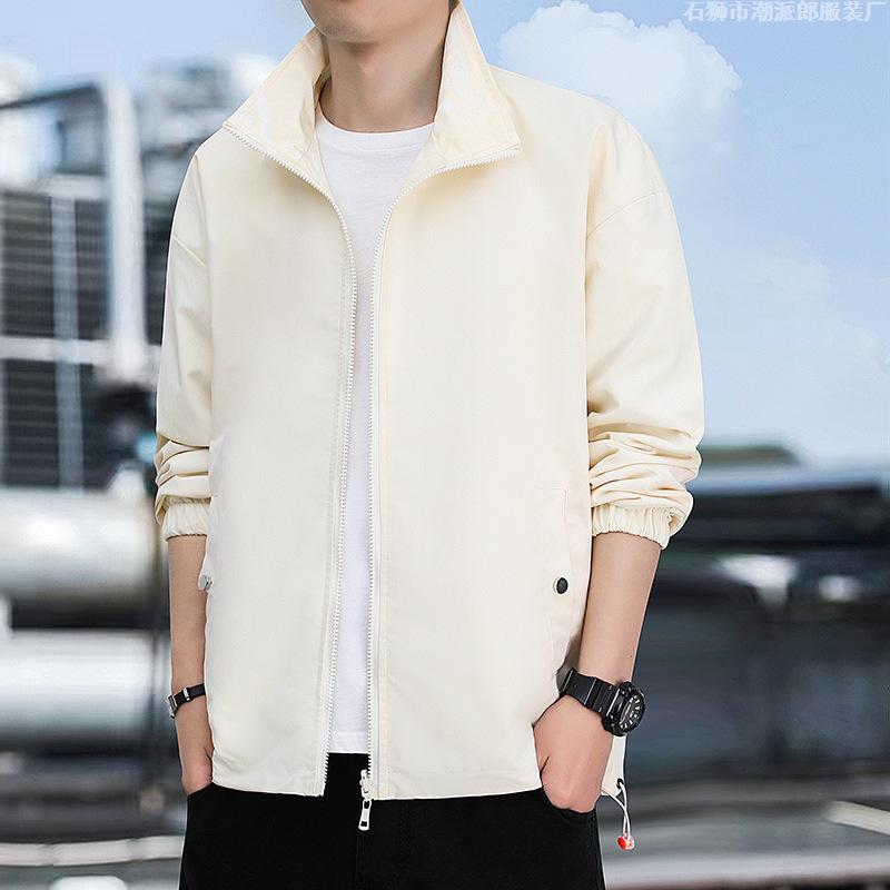 New Young Men's Jacket Stand-up Collar Double-sided Wear Fashion Trend Spring and Autumn