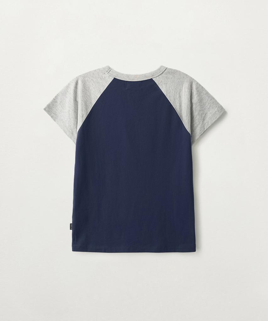 Seteo (W) Heart Graphic Raglan Short Sleeve T-Shirt Navy