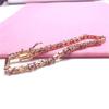 Purple Gold Color Gold Inlaid Zircon Bracelet Fashion Foreign Trend Rose Gold Plated Jewelry
