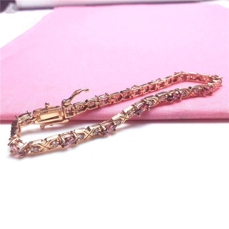Purple Gold Color Gold Inlaid Zircon Bracelet Fashion Foreign Trend Rose Gold Plated Jewelry
