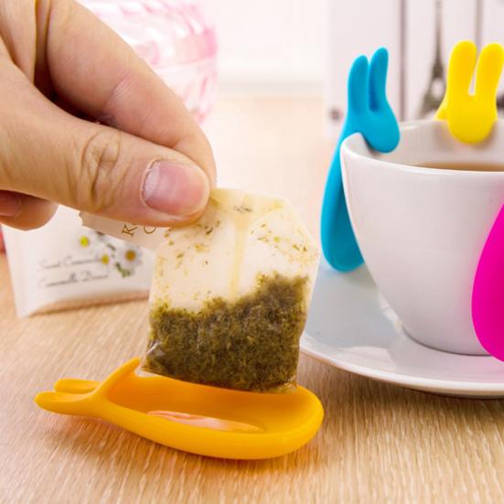 Lovely Multi-Function Silicone Gel Rabbit Shape Tea Bag Holder Tea Cup Hanger