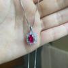 Luxurious S Women Color Necklaces Pendants Fine Jewelry Ladies Ruby Gemstone Pendant Present Gift Idea Pendant Necklace FemaleLuxury