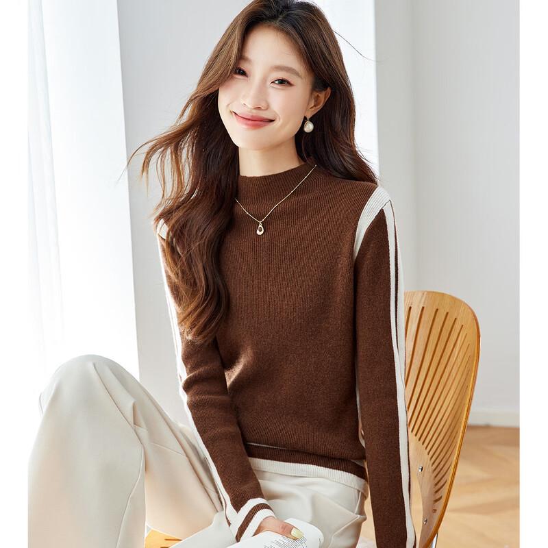 Srcr Women's 100% Cashmere Slim-Fit Semi-High Neck Sweater