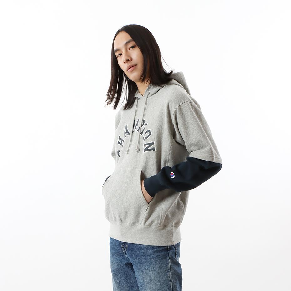 Champion Hooded Loose Fit Mock Two Piece Sweatshirt Spring Fall Japan Version Unisex Gift Recommendation C3-U114