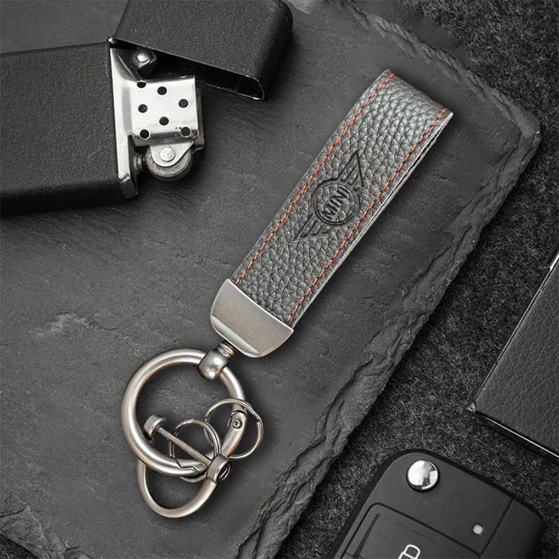 

Genuine Leather Car Keychain Anti-Lost Key Ring Pendant Lanyard For BMW Mini Cooper R50 R53 R55 R56 R60 R61 F54 F55 F56 F60