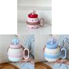 Cat Cartoon Insulated Travel Mug With Ceramic Inner And Leakproof Lid For Office Use