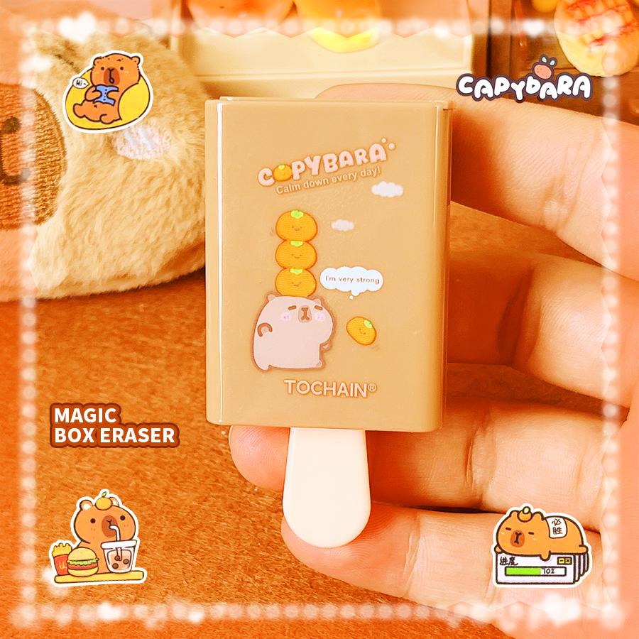 Aesthetic stationery back to school supplies Kawaii Stationery items capybara Erasers rubber school stationery accessories