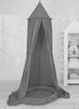 Set: hanging cotton canopy for a children's room and a nest with a ruffle - anthracite