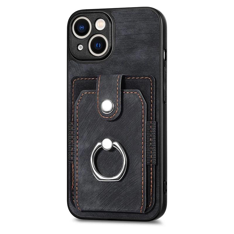 Slim Protective Credit Card Holder Phone Case For Google Pixel 9 Pro XL 8 8A 7 Pro 7A 6 Pro 6A Back Cover With Ring