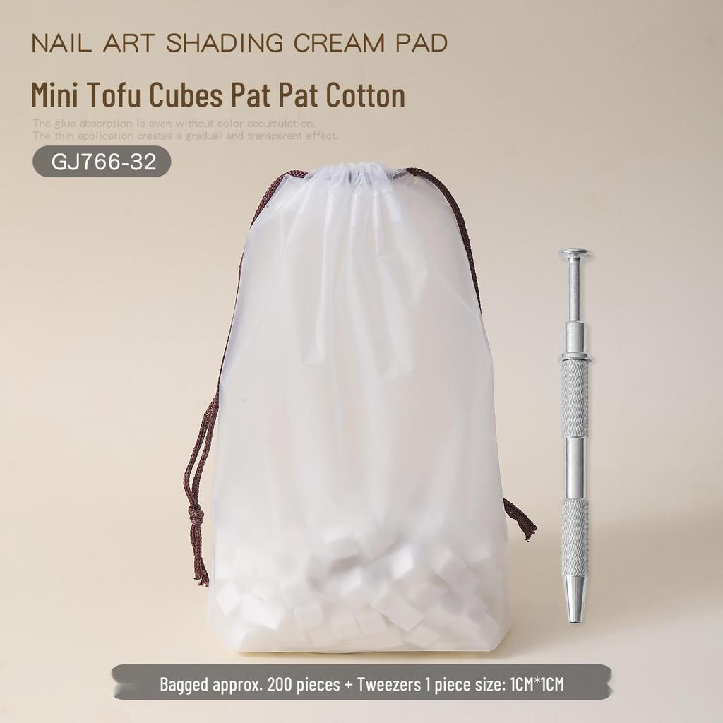 Nail Art Sponge: Professional Small Square Blending Tool for Gradient Blush and High-Density Cotton Application