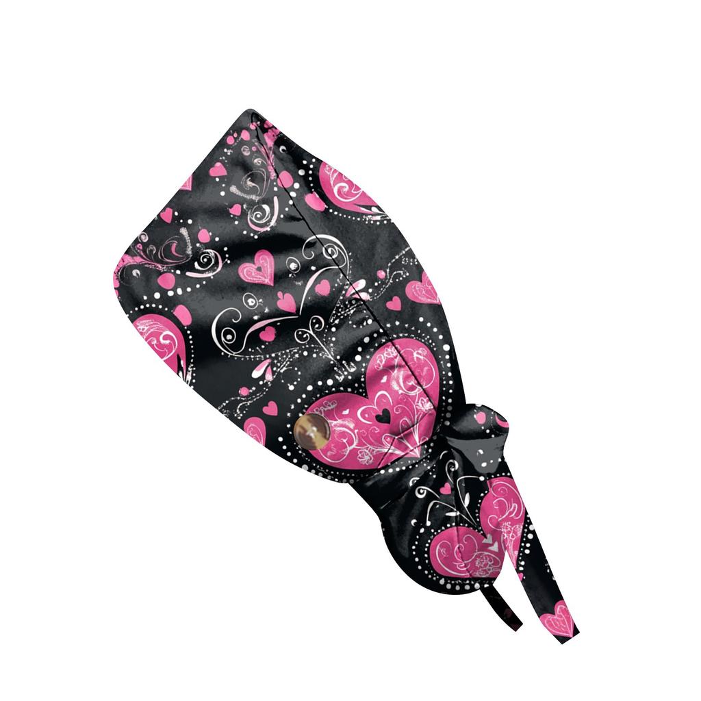Cappellino da lavoro alla moda con stampa per San Valentino, Cappellino casual da donna per coda di cavallo, Cappellino da lavaggio, Cappellino Baotou