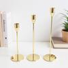 European Style Candle Holder Set: Elegant Metal Three-Piece for Dining Table or Wedding Decor.