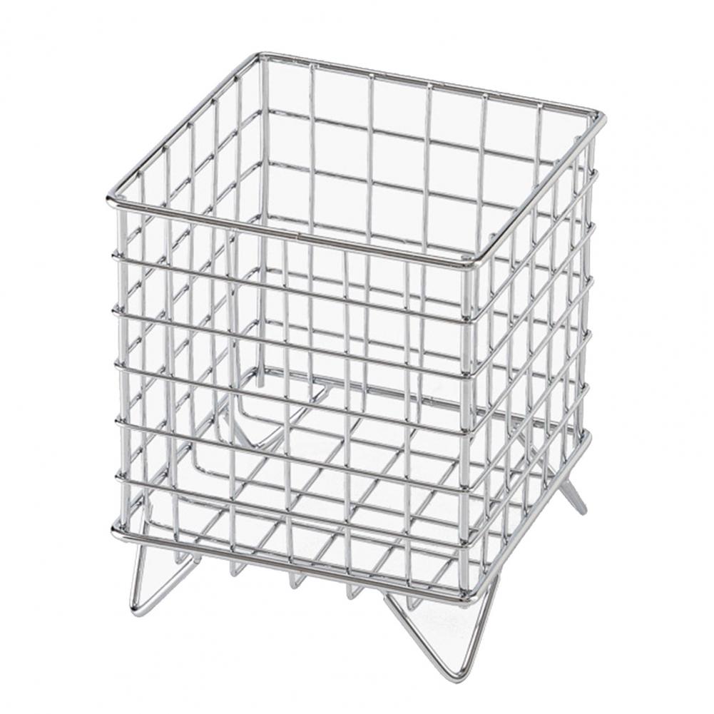 Iron Storage Rack Hollow Out Stainless Iron Wire Mesh Storage Basket Home Office Bathroom Desktop Case Organizer
