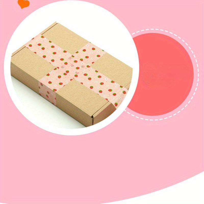 1 rulle, 4,5 cm*100 m/1,77*39,37 tum, Tryckt, Jordgubbsförseglingstejp, Söt och Fräsch, Ins-tejp, Förpackningstejp, Flickaktig, Förseglingstejp