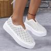 Thick Bottom Single Shoes Female Hollowed Out A Footstool Shallow Mouth Fashion Versatile Flat Bottom Casual Women's Shoes