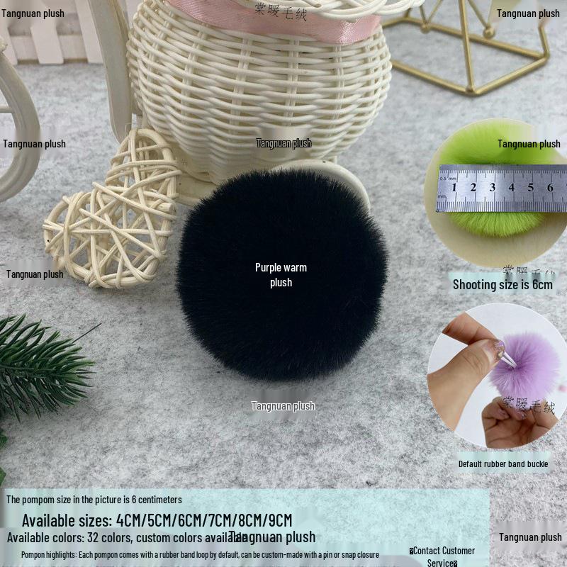 Multi-Color Faux Rabbit Fur Pom Pom for Bags, Clothing, Shoes, and Hats