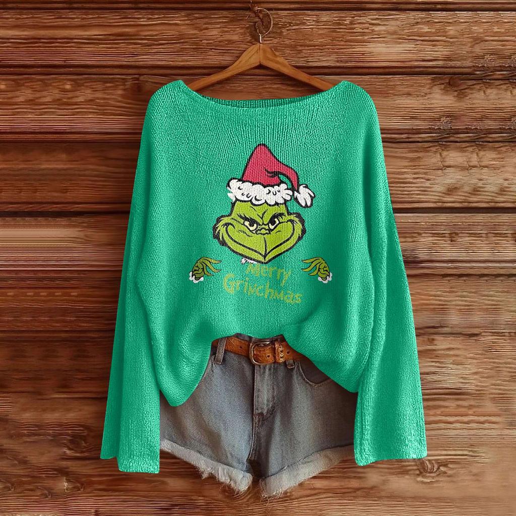 Women's Fashion Long Sleeve Christmas Snowman Snowflake Print Jacket Cardigan