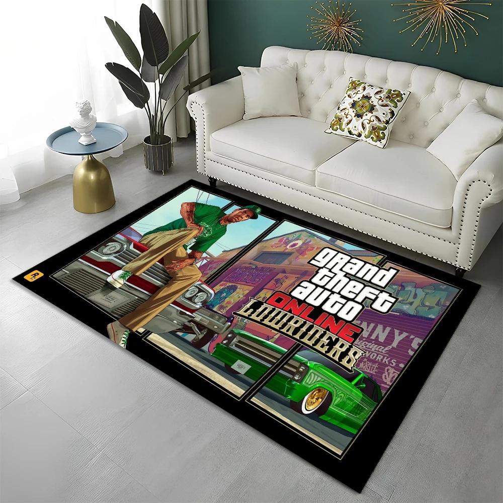 GTA Grand Theft Auto Spiele Gamer Teppich Teppich für Zuhause Wohnzimmer Schlafzimmer Sofa Fußmatte Dekor Kinderbereich Teppich Rutschfeste Bodenmatte