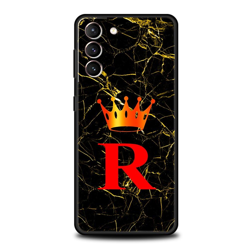 Marmurowy Etui na Telefon z Literą dla Samsung Galaxy S26 S25 S24 S23 S22 S20 S21 FE Ultra S25 Edge Plus 5G Miękki Pokrowiec TPU Fundas Capa Torba