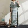 Summer Cotton and Linen Printed Loose and Simple Long Skirt, Women's Skirt Thin