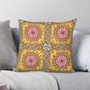 Sicilian Italy Arabesque Square Pillowcase Polyester Linen Velvet Pattern Zip Decorative Sofa Cushion Cover
