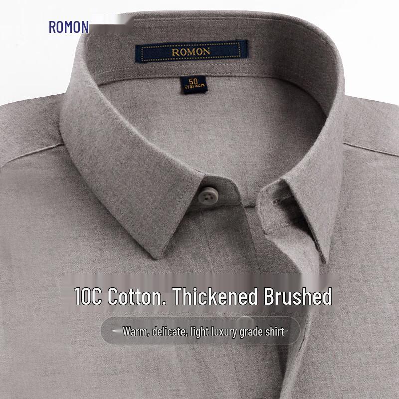 Romon Men s 100% Cotton Flannel Long Sleeve Shirt 56