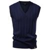 AIOPESON New Men Solid Color V Neck Knitted Sweater Vest Warm Sweater for Men