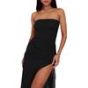 2024 Women's European & American Style Summer Backless Mesh Spliced Slim Irregular Bandeau Dress