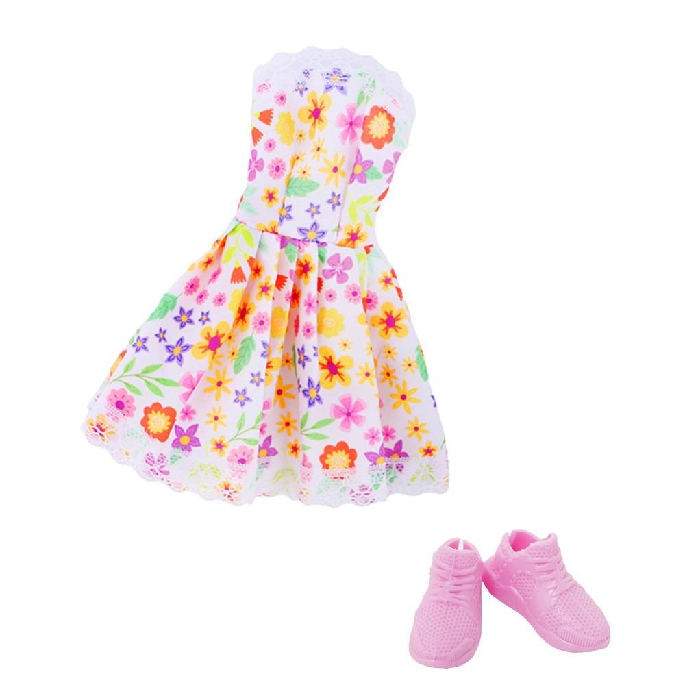 2 Pcs/Set Fashion Doll Clothes Daily Wear Tops Pants Mini Dress Gown with High Heels Shoes Sport Boots