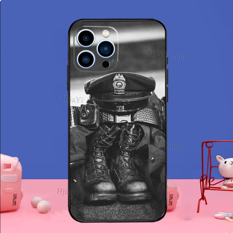 Police Phone Case For iPhone 16 15 12 13 Mini 11 14 Pro XS Max Plus X XR Silicone Cover