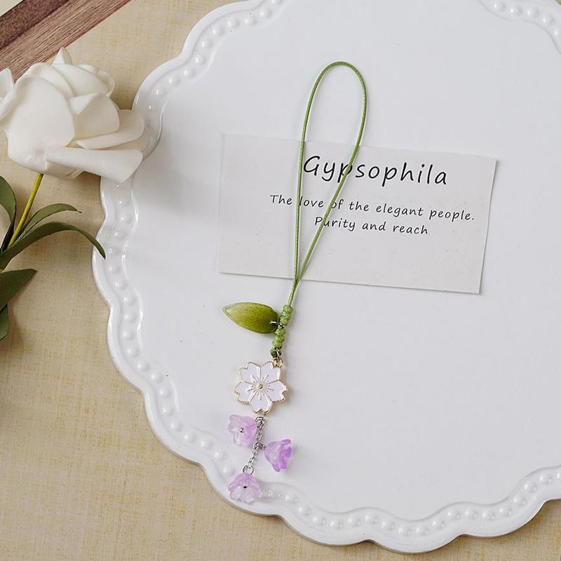 Flower Mobile Phone Straps Charm Cute For Phone Short Lanyard Hand Rope Kawaii Keychain Phone Strap Pendant