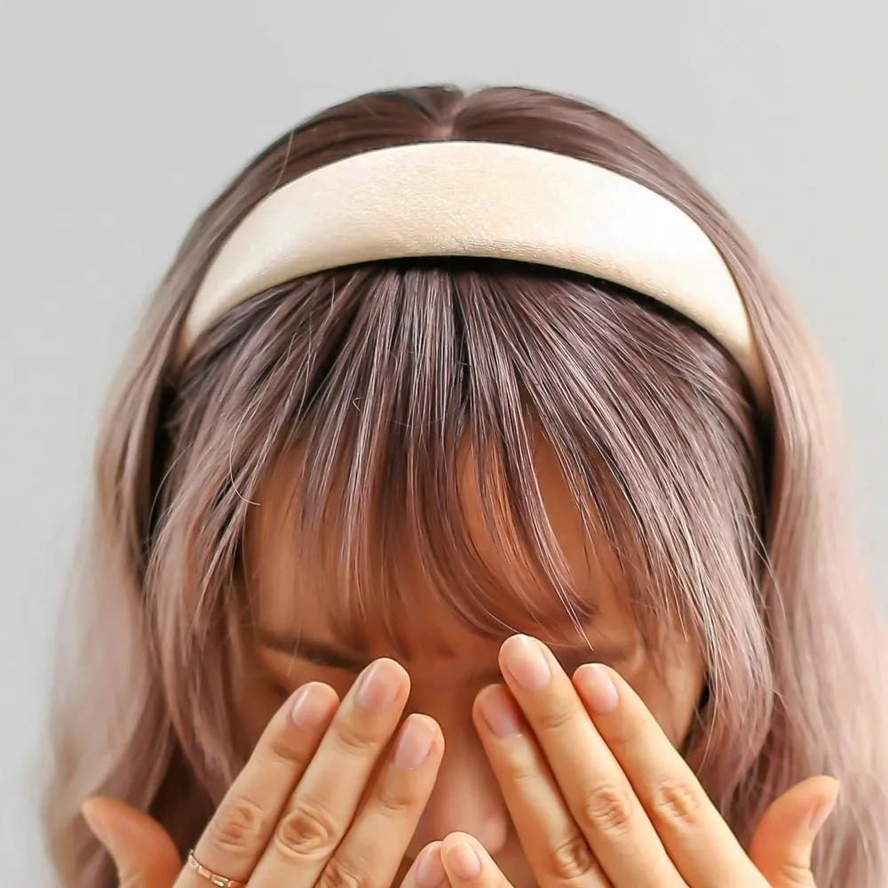 Plain Headband Plain Headband Angel Shushu Satin Pearl Volume Hairband Ivory Ju Vidastory