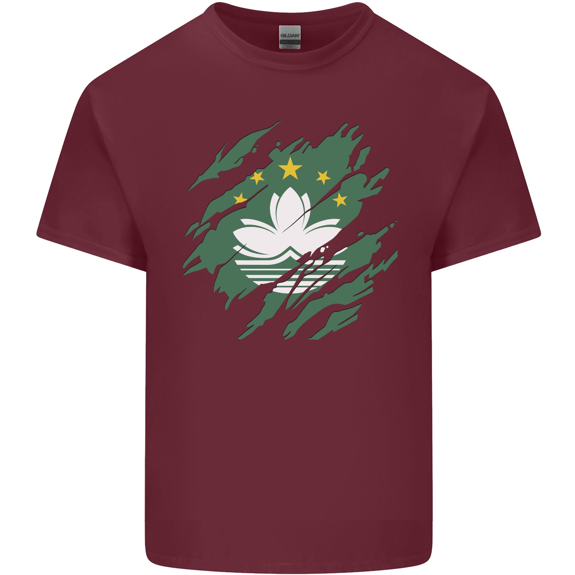 Torn Flag Macau Unisexs Light Cotton TShirt S