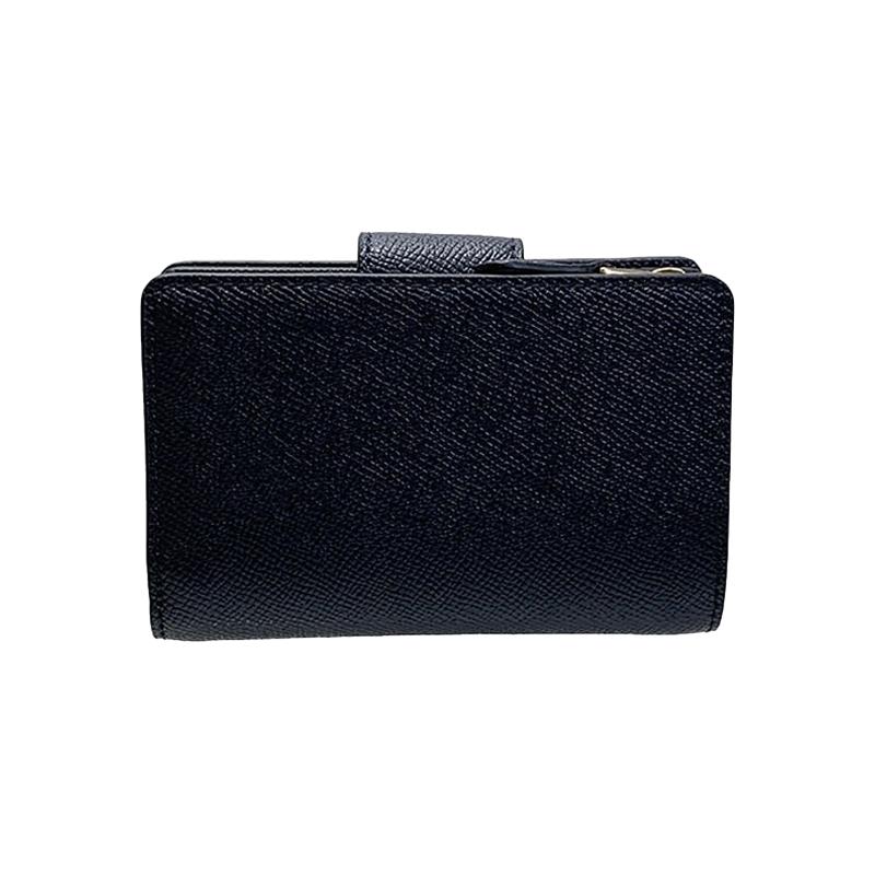 Coach Corner Zip 13 Snap Storage Leather Card Holder Wallet Medium Women's Night Blue
