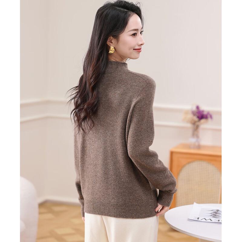 SNOWFLYING Women's Merino Wool Semi-High Neck Sweater