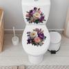Fashion Watercolor Purple Pink Flower Toilet Stickers Bathroom Decoration Self-Adhesive Removable Pvc Waterproof Sticker