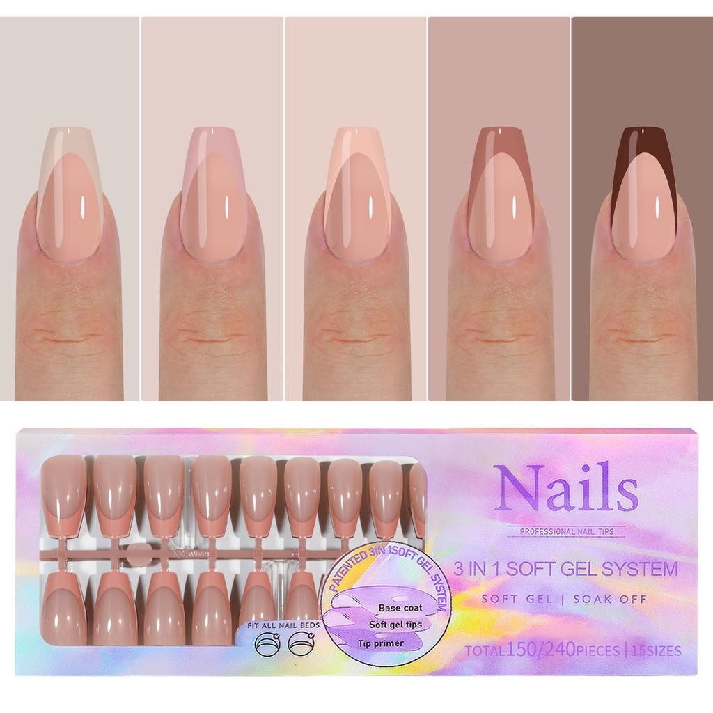 Nailart mit French-Trägernägeln, spurloses Tragen von Nägeln, entfernbare Nailart mit French-Trägernägeln, falsche Nagelaufkleber