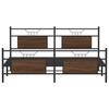 Metal Bed without Mattress Brown Oak Effect 160 x 200 cm