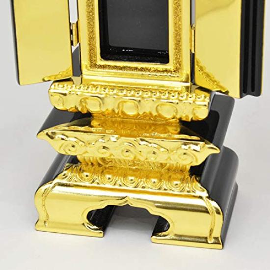 Hasegawa Buddhist Altar Memorial Tablet, Double Rotating Memorial Tablet, 3 inches, Pure Gold Front, Center Plate, Original, Separate Top Coat,