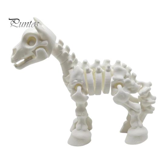 Modern Aesthetic Room Decor 3D Printed Horse Skeleton Figurines, Articulated Ornaments, Movable Joints Creative Desk Toy for Adults Fidgety