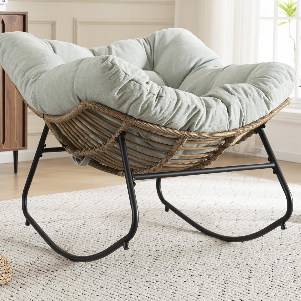 Sedia a Dondolo, Sedia Accent Imbottita in Ciniglia, Sedia a Dondolo Moderna per Cameretta dei Bambini per Soggiorno, Camera da Letto, Appartamento