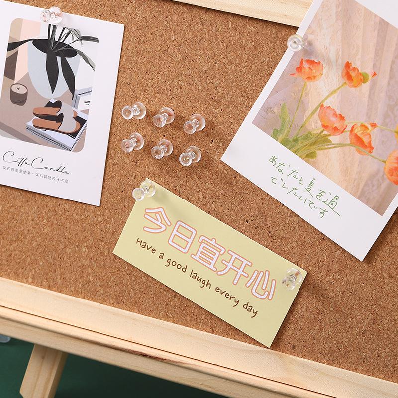 Transparent Rose Gold I-Shaped Push Pins: Decorative Cork Nails with Gold Finish